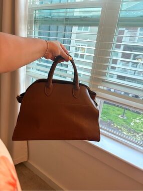Divina Firenze Large Satchel/Crossbody- Brown Pebbled Leather/Suede Satchel Bag